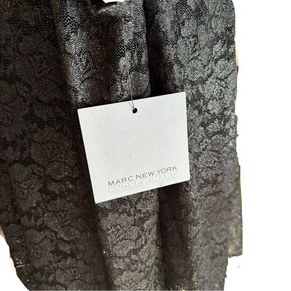 NWT | Andrew Marc Black Floral Lace Shimmery Dress | Size 0 | Fun and Flirty - Picture 9 of 9